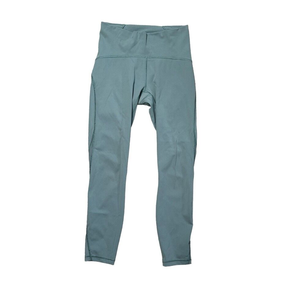 Lululemon‎ Train Times 7/8 Pant 25” Size 6 Blue Mesh Detailing Running Workout
